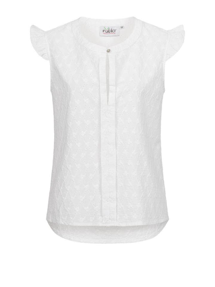 Nübler Trachtenbluse kurzarm Sally in Weiß günstig kaufen