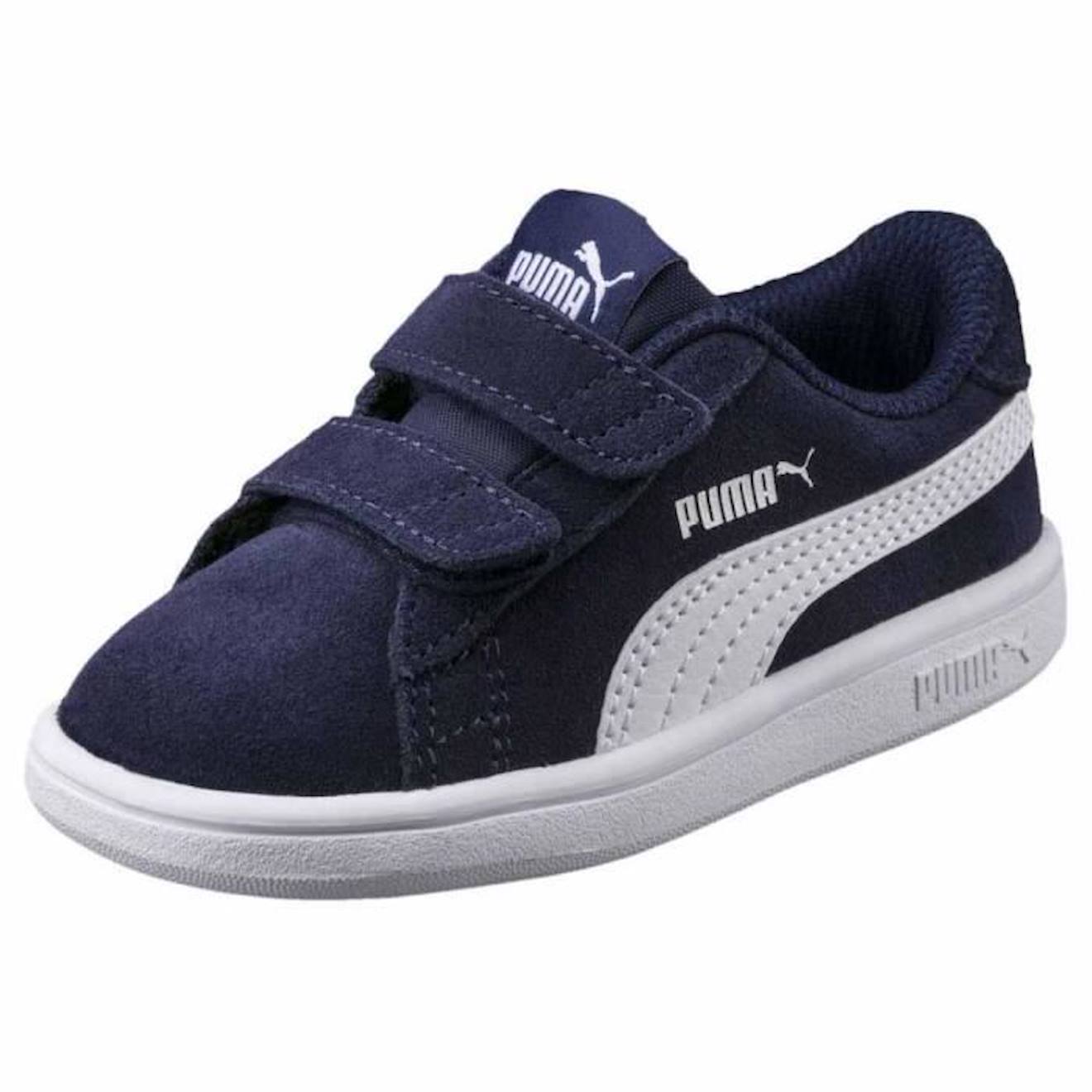 chaussures enfant baskets puma smash v2 sd velcro infant bleu