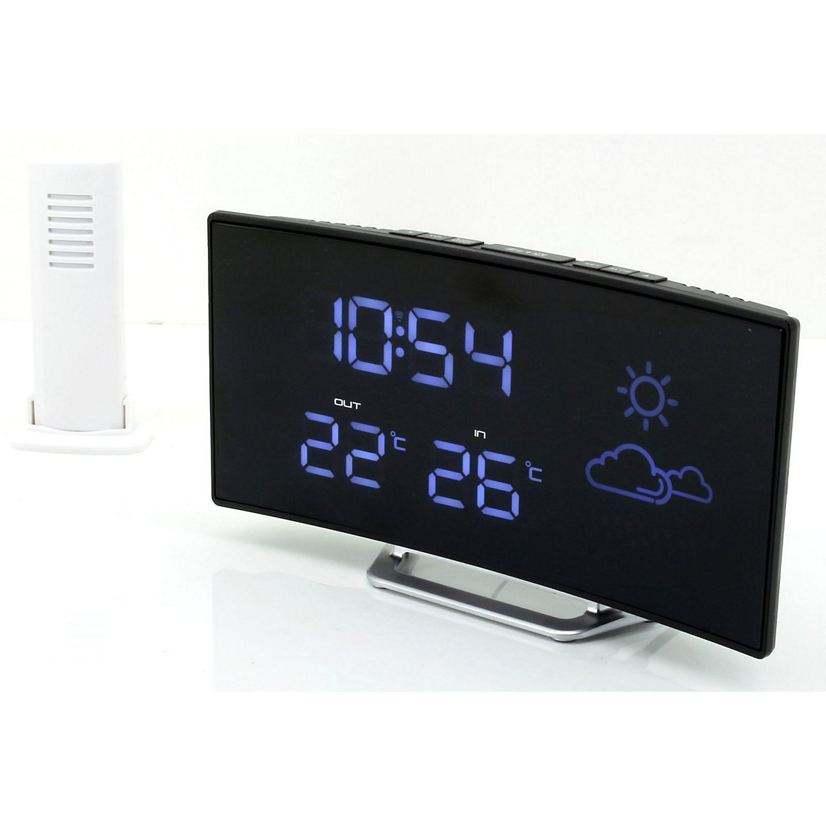 FUR100 Wetterstation Funk Außensensor Radiowecker LCD Sleeptimer UKW Radio