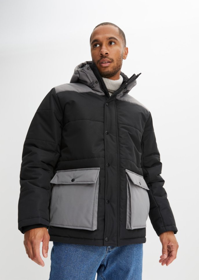 Steppjacke mit Kapuze und recyceltem Polyester