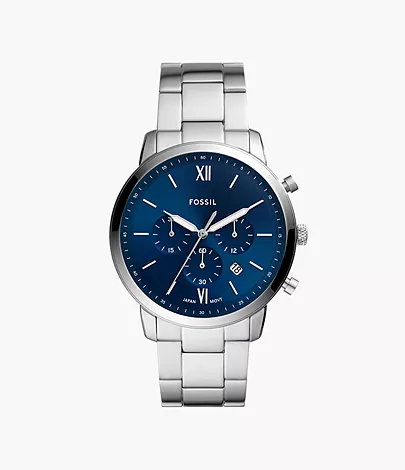 Fossil Uhr Chronograph Neutra Edelstahl