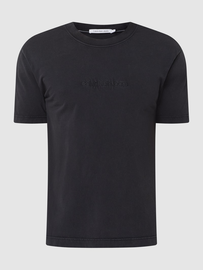 T-Shirt mit Brand-Stitching in schwarz