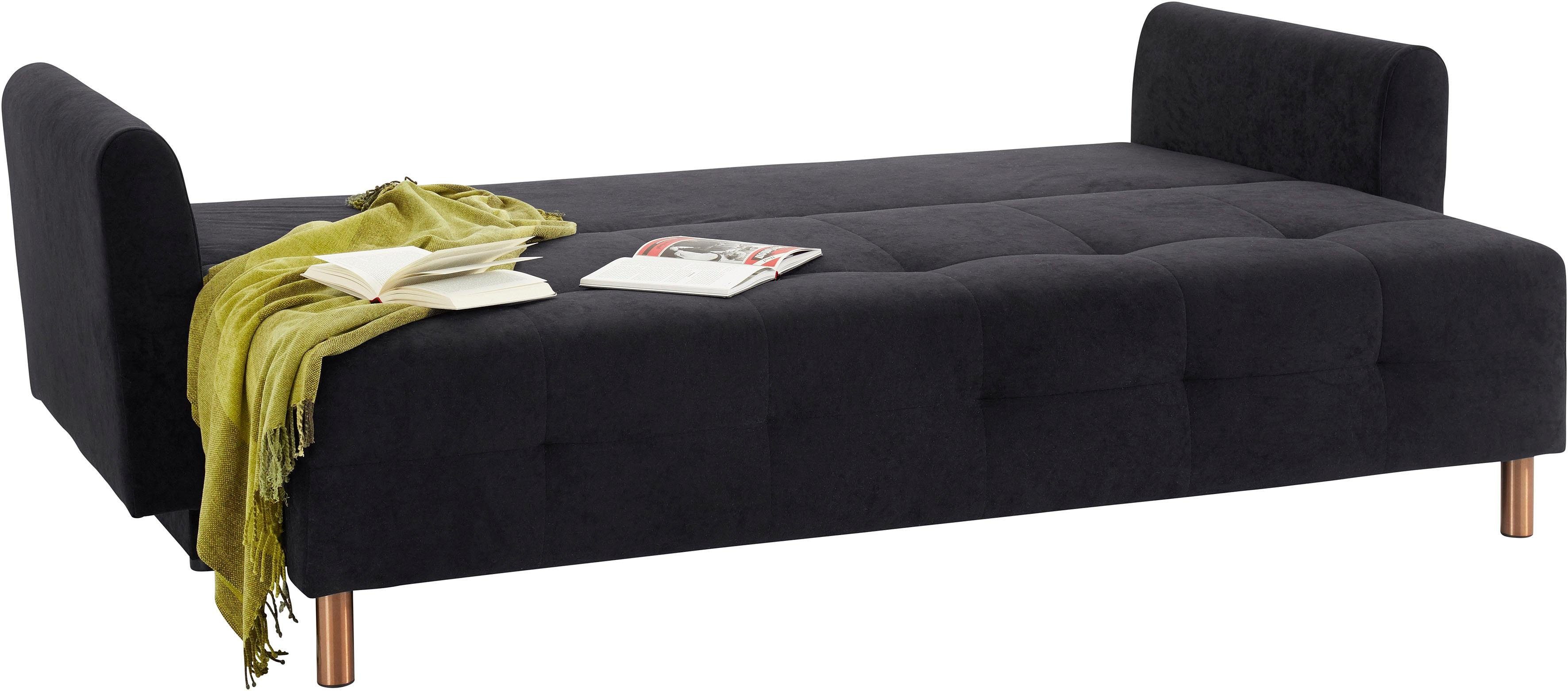 INOSIGN Schlafsofa Nordic, mit Federkern und Metallbeinen, Steppung im Sitzbereich