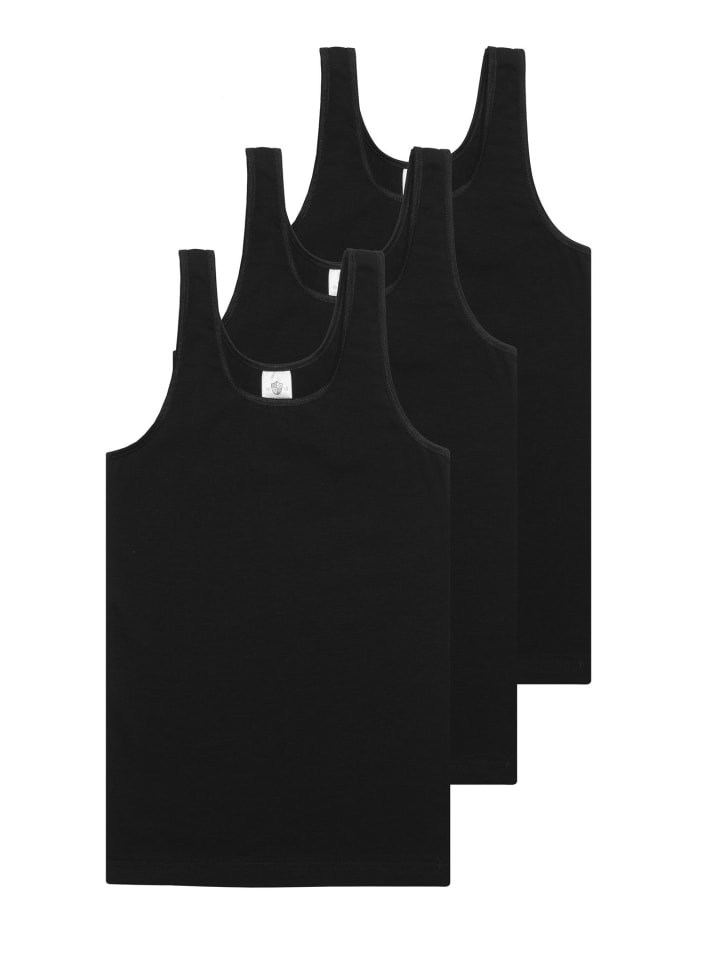Haasis Bodywear 3er-Set: Unterhemd in schwarz günstig kaufen