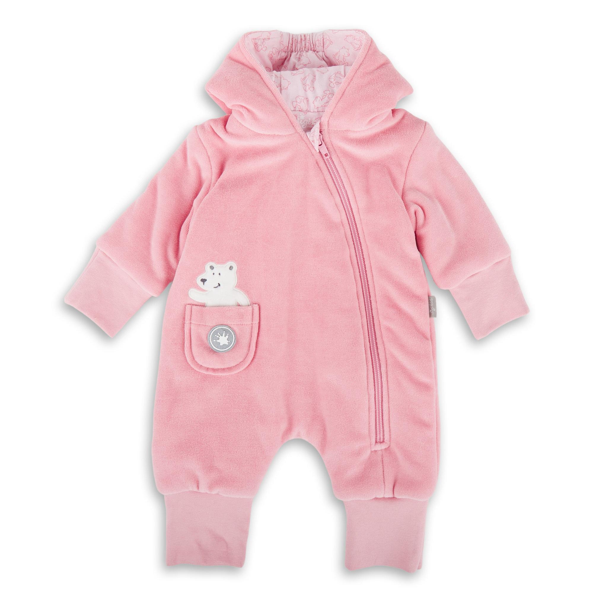 Rosa Baby Nickioverall, wattiert