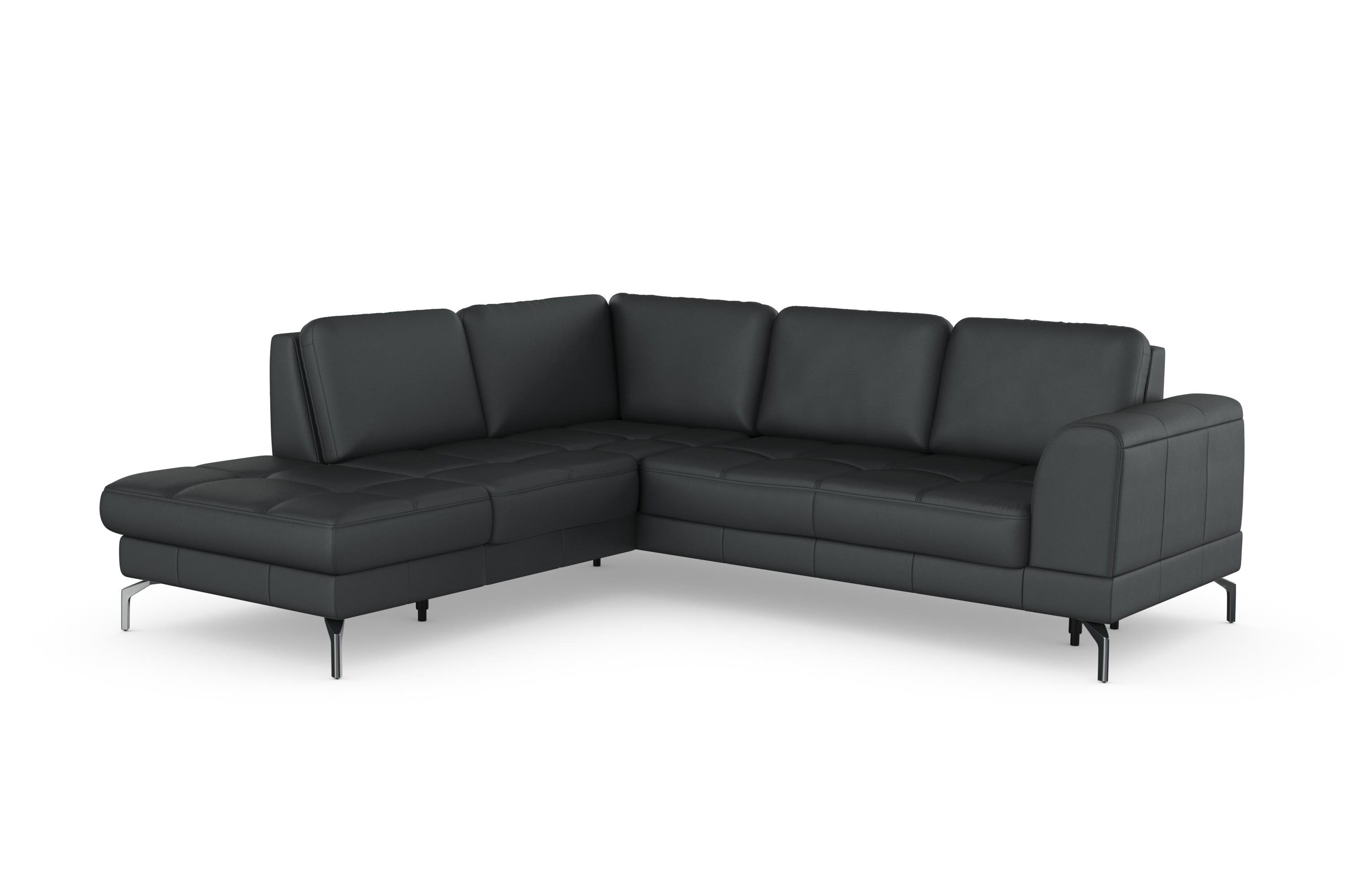 sit&more Ecksofa Bendigo, inklusive Sitztiefenverstellung, Bodenfreiheit 15 cm, in 2 Fußfarben