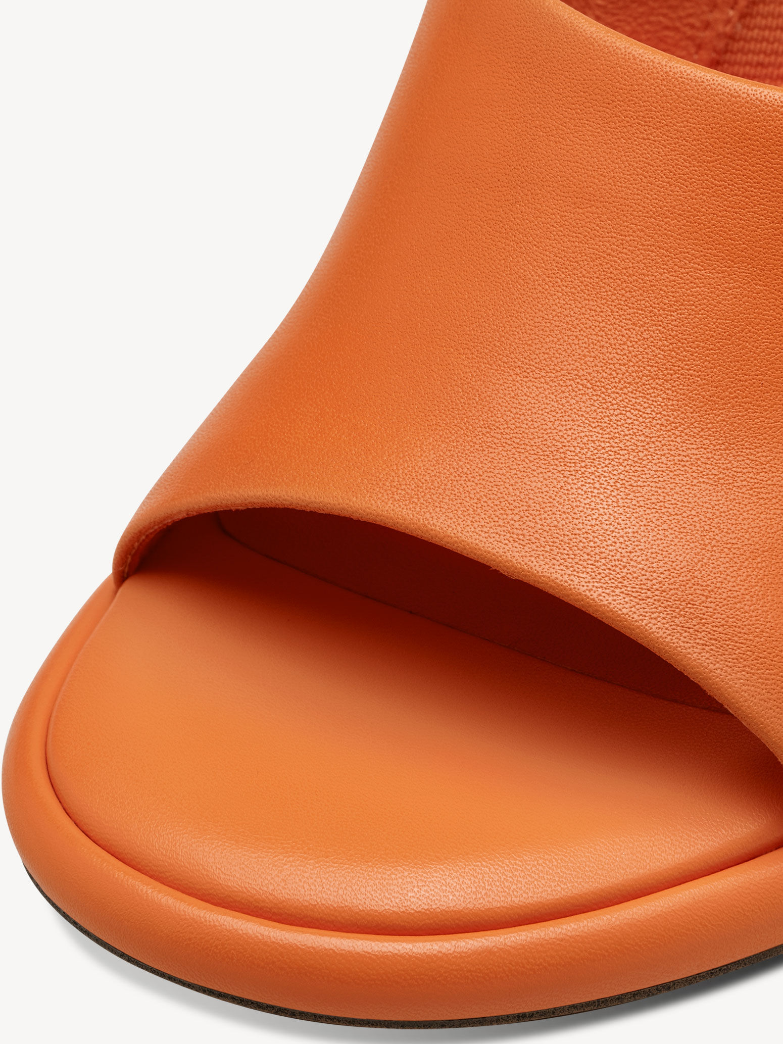 Mule en cuir - orange