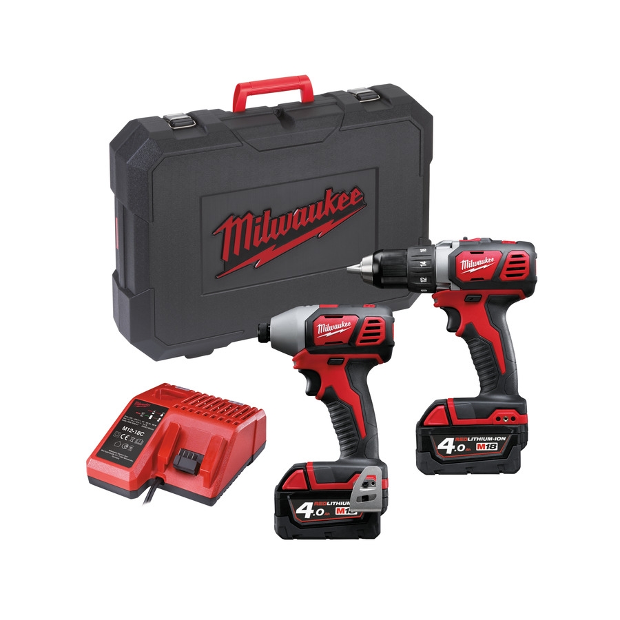Milwaukee 4933447126 M18 BPP2D-402C Kombinirani set M18BDD bušilica + M18BID udarni odvijač 18V 4.0Ah Li-Ion