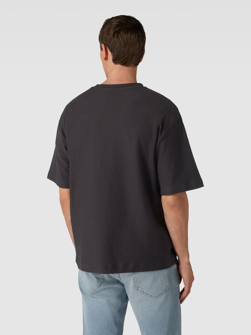 Loose Fit T-Shirt mit Label-Print in anthrazit