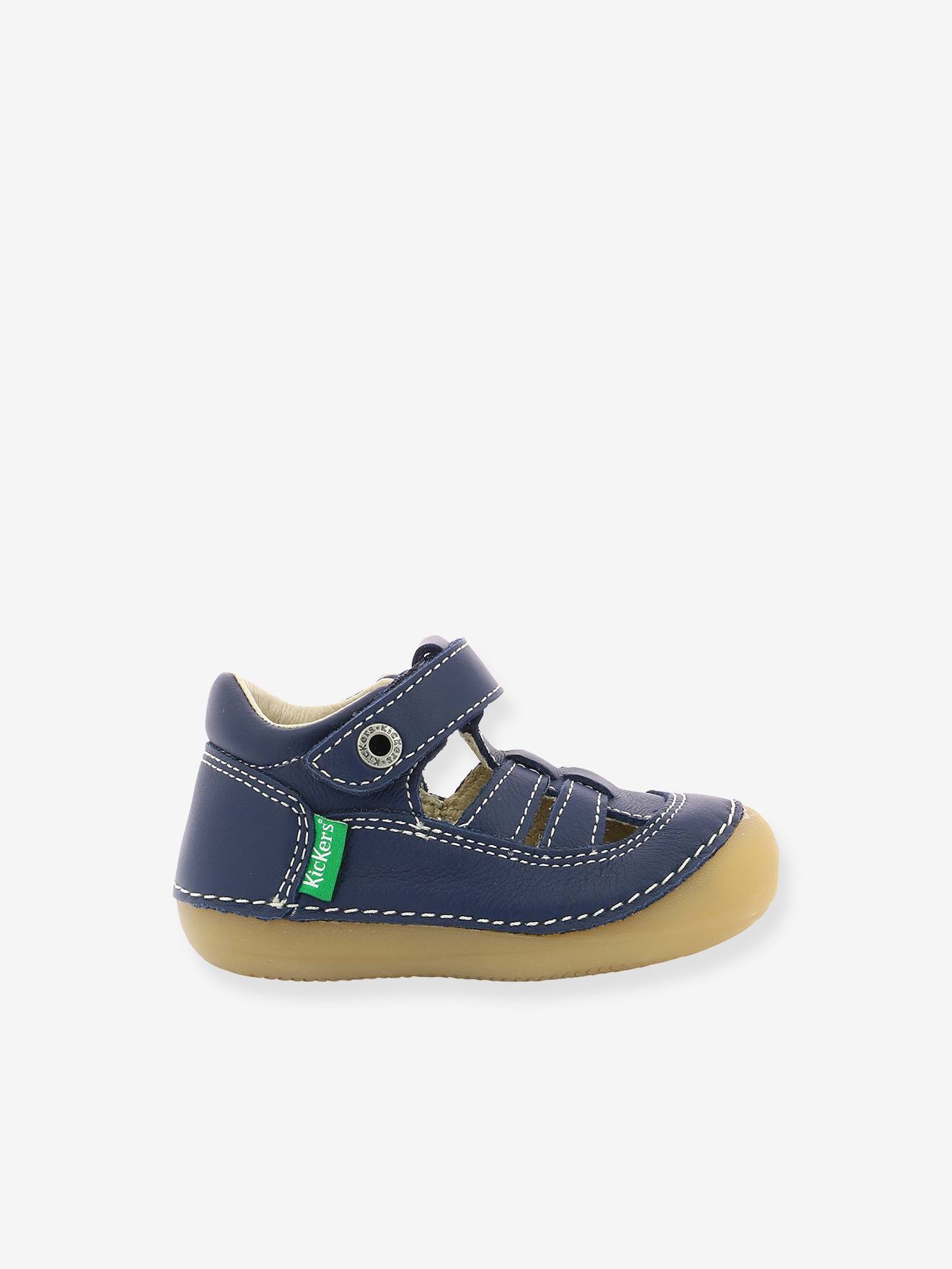 Sandales cuir bébé Sushy Originel Softers KICKERS® blanc