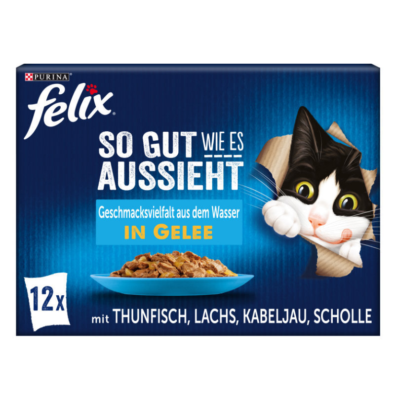 Felix Nassfutter Felix So gut wie es aussieht 12x85g Geschmacksvielfalt aus dem Wasser