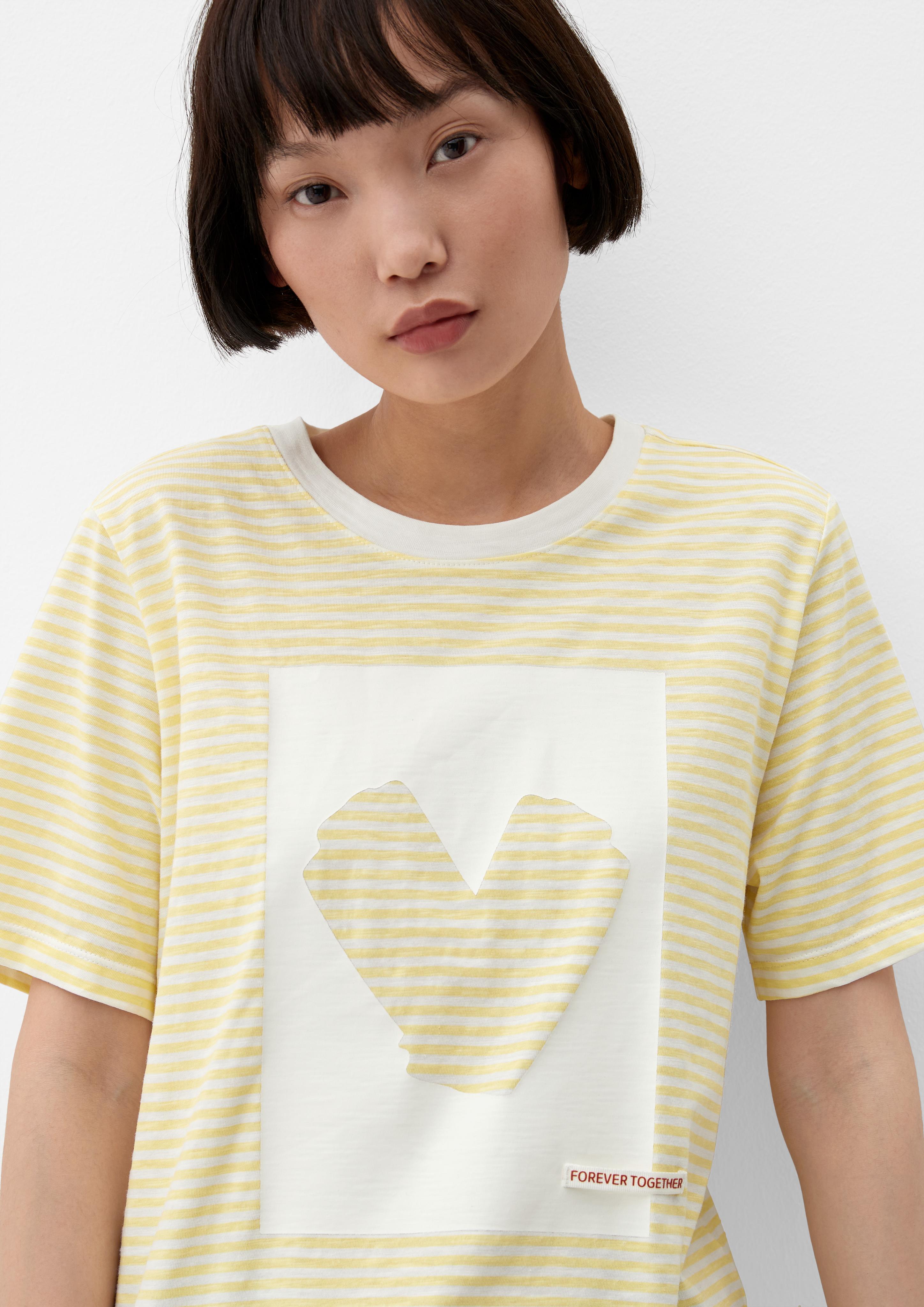 Streifenshirt mit Frontprint  2130082-11G6