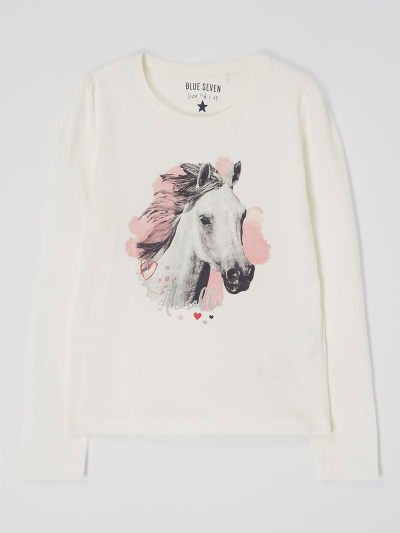 Longsleeve mit Print in offwhite