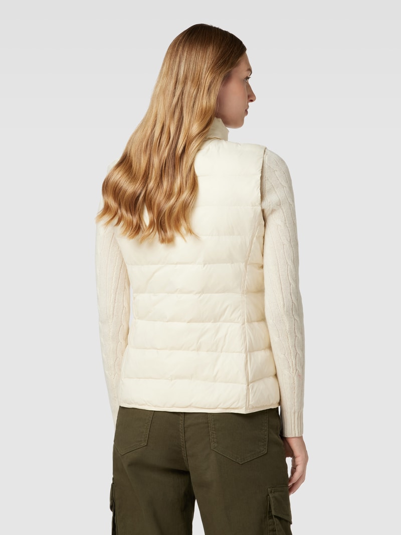 Steppweste mit Label-Stitching in ecru