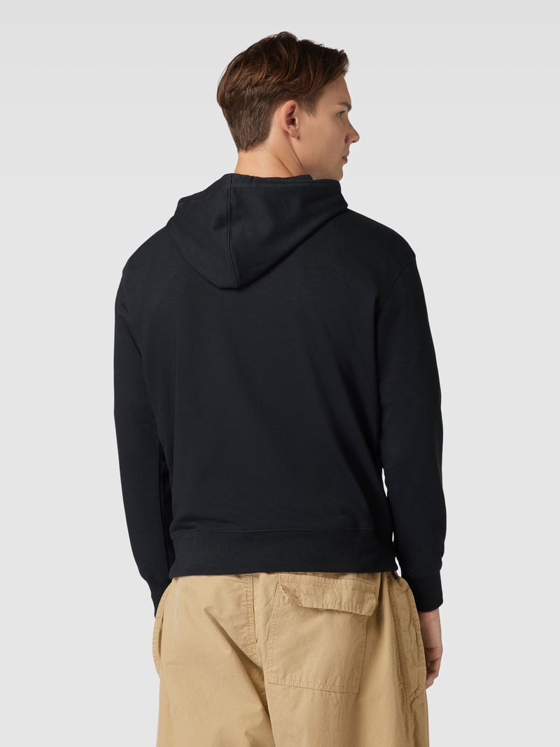 Hoodie mit Logo-Stitching in schwarz