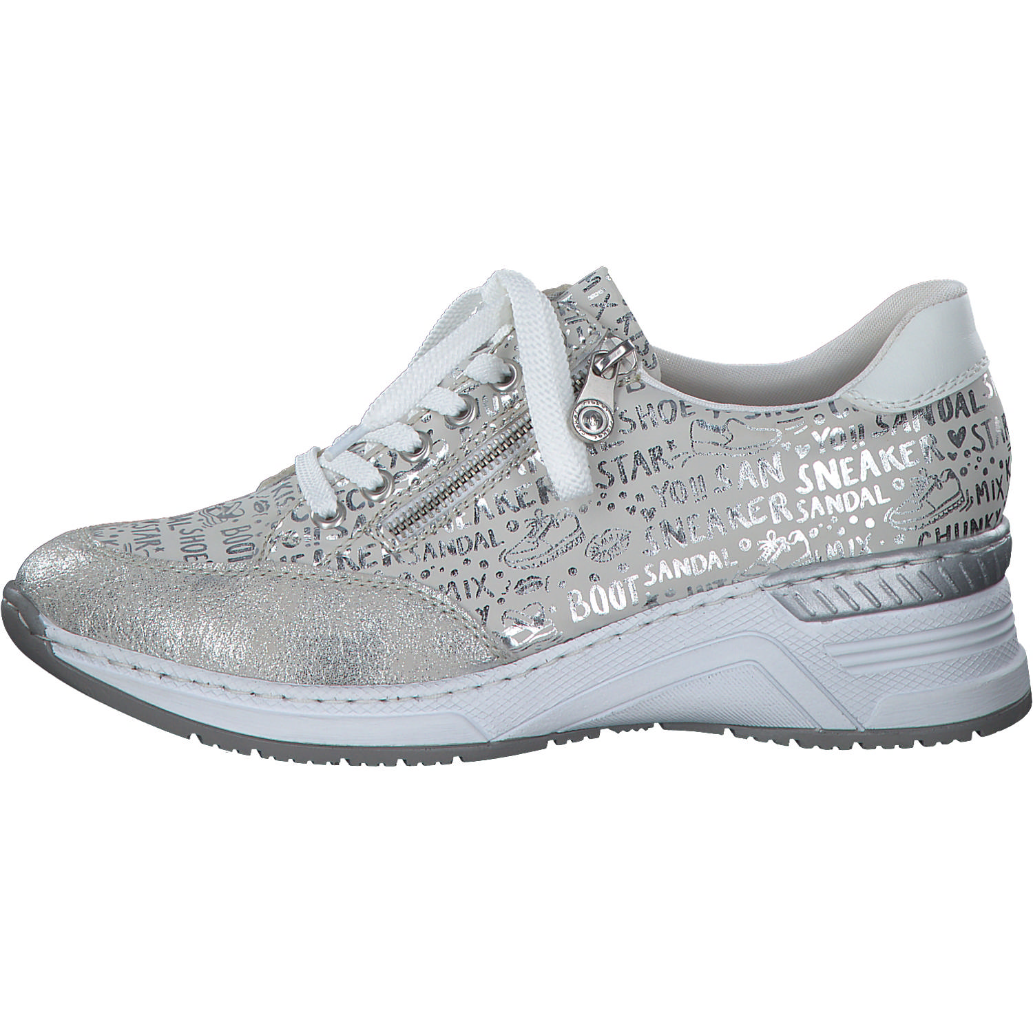 Rieker N4316, Schnürschuhe, Damen, Weiß