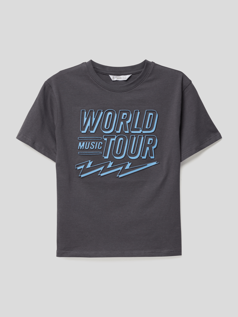 T-Shirt mit Statement-Print in graphit