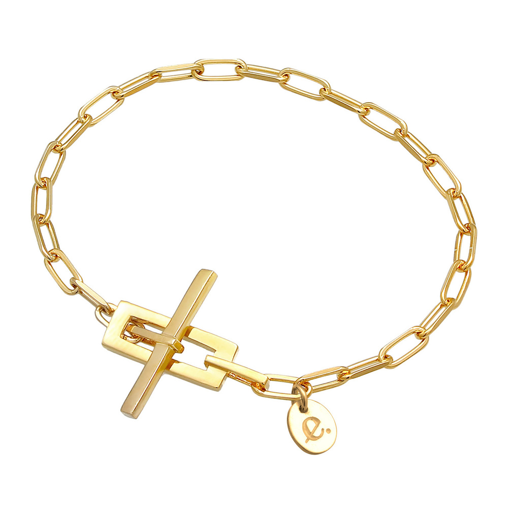 Elli PREMIUM Elli PREMIUM Bracelet Collier à maillons pour femmes - Fermeture à barre en T - B Bracelet