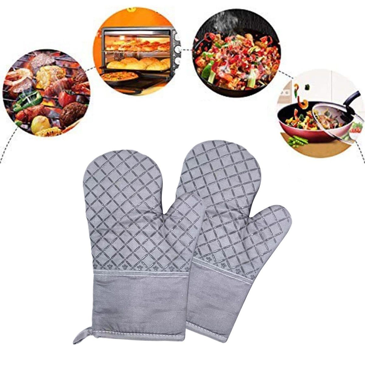 Rwoythk Topfhandschuhe Ofenhandschuhe Topflappen 4er Set Hitzebeständig
