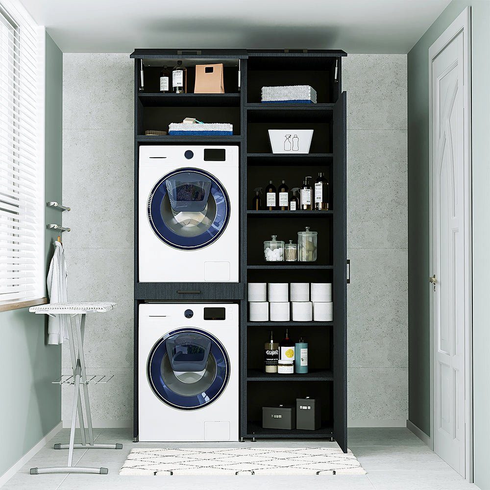 Roomart Waschmaschinenumbauschrank (Waschmaschinenschrank für Trockner und Waschmaschine Überbauschrank)