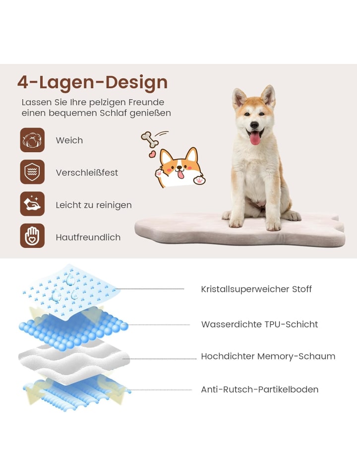 COSTWAY Hundekissen waschbar in Beige günstig kaufen 110 cm