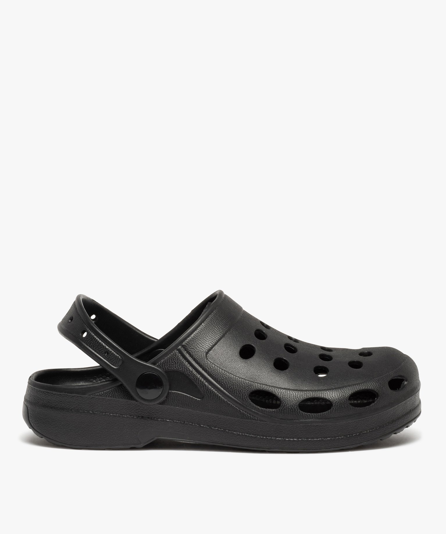 Sabots souples femme unis à perforations noir | GEMO