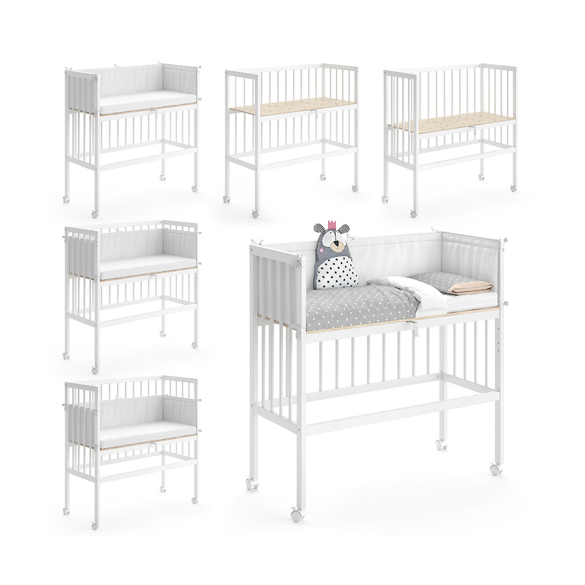 Beistellbett Sophie 93x46x75 Weiß
