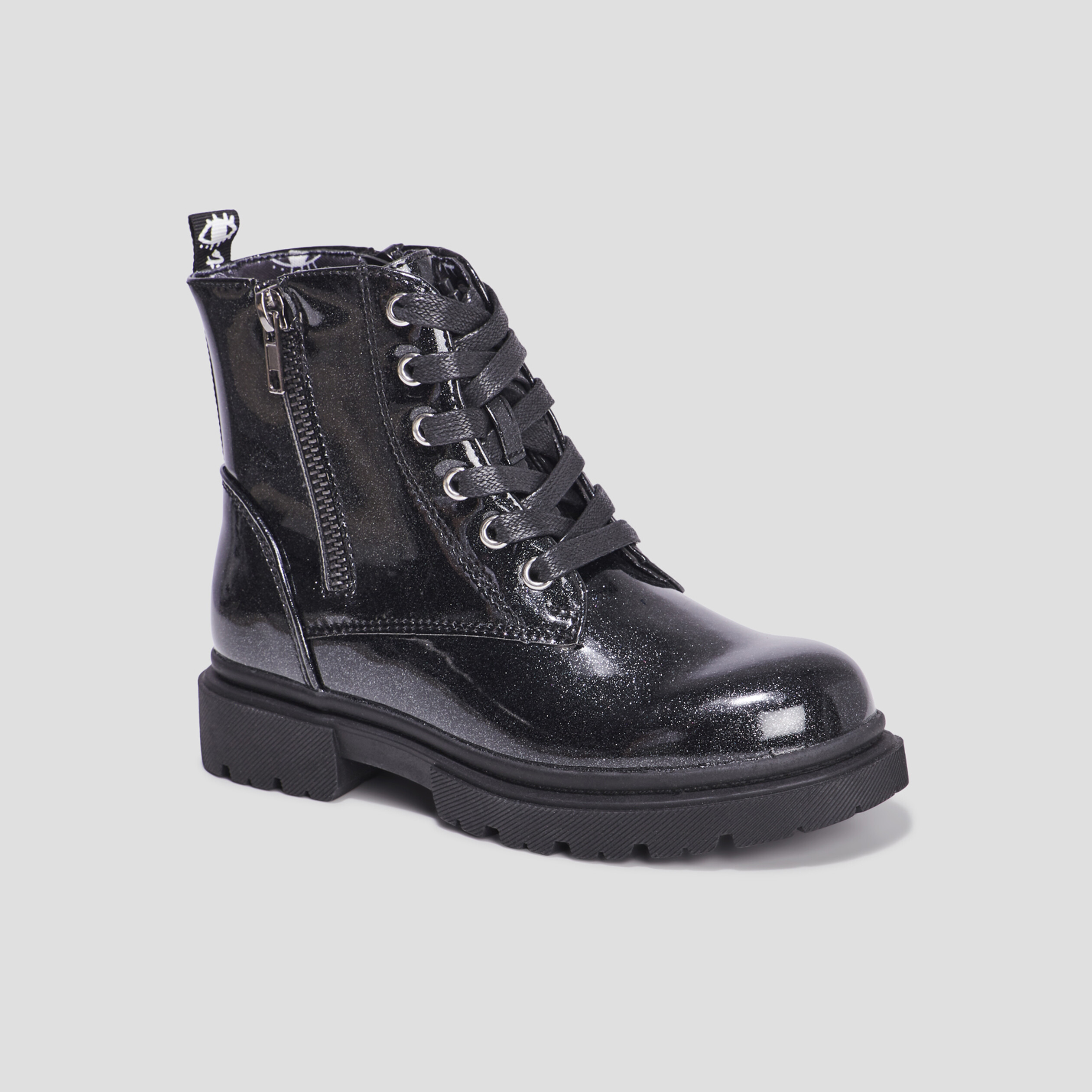 Bottines crantées à paillettes Liberto noir fille | La Halle