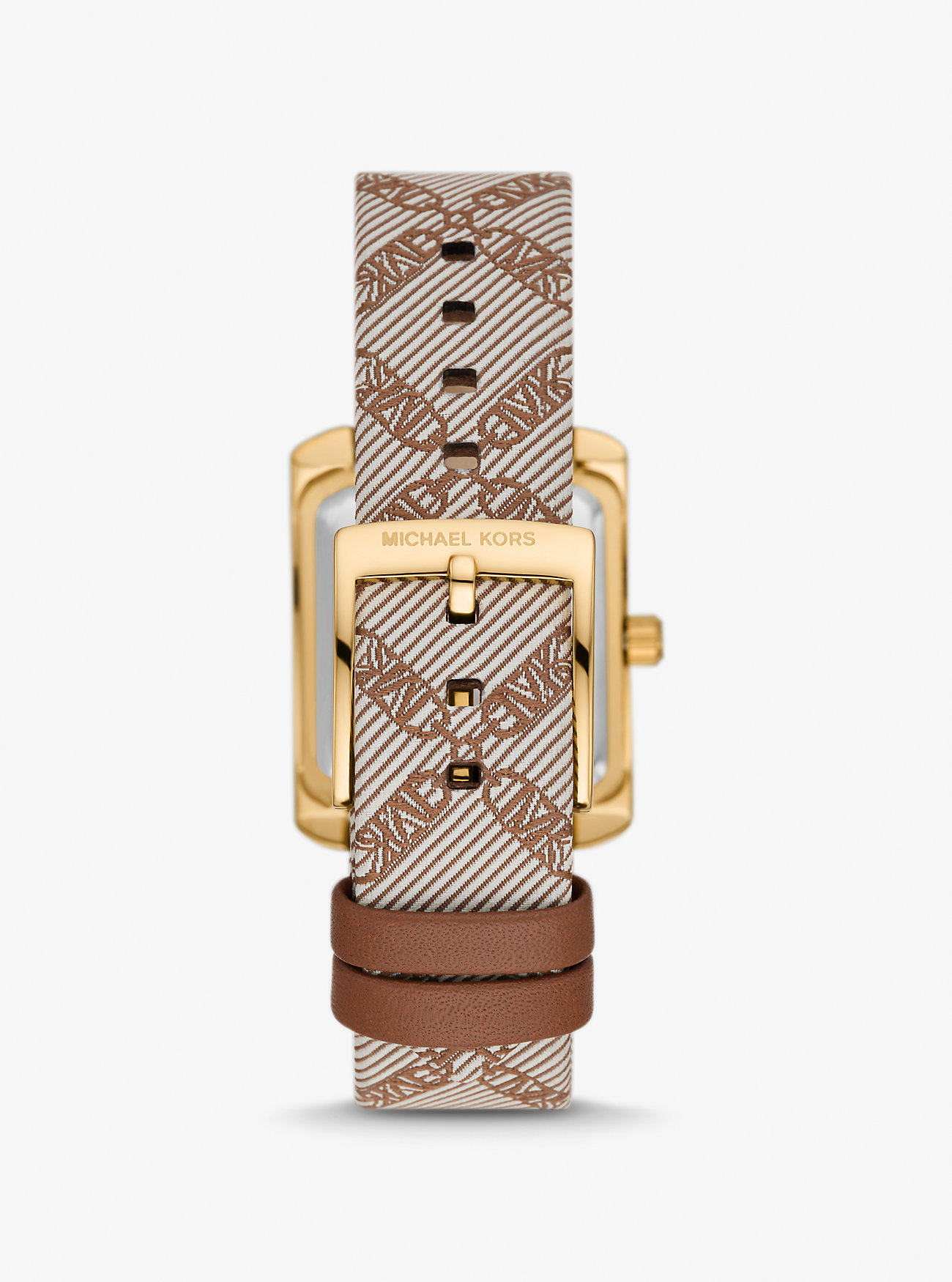 Mini Emery Gold-Tone and Empire Logo Jacquard Watch - LUGGAGE