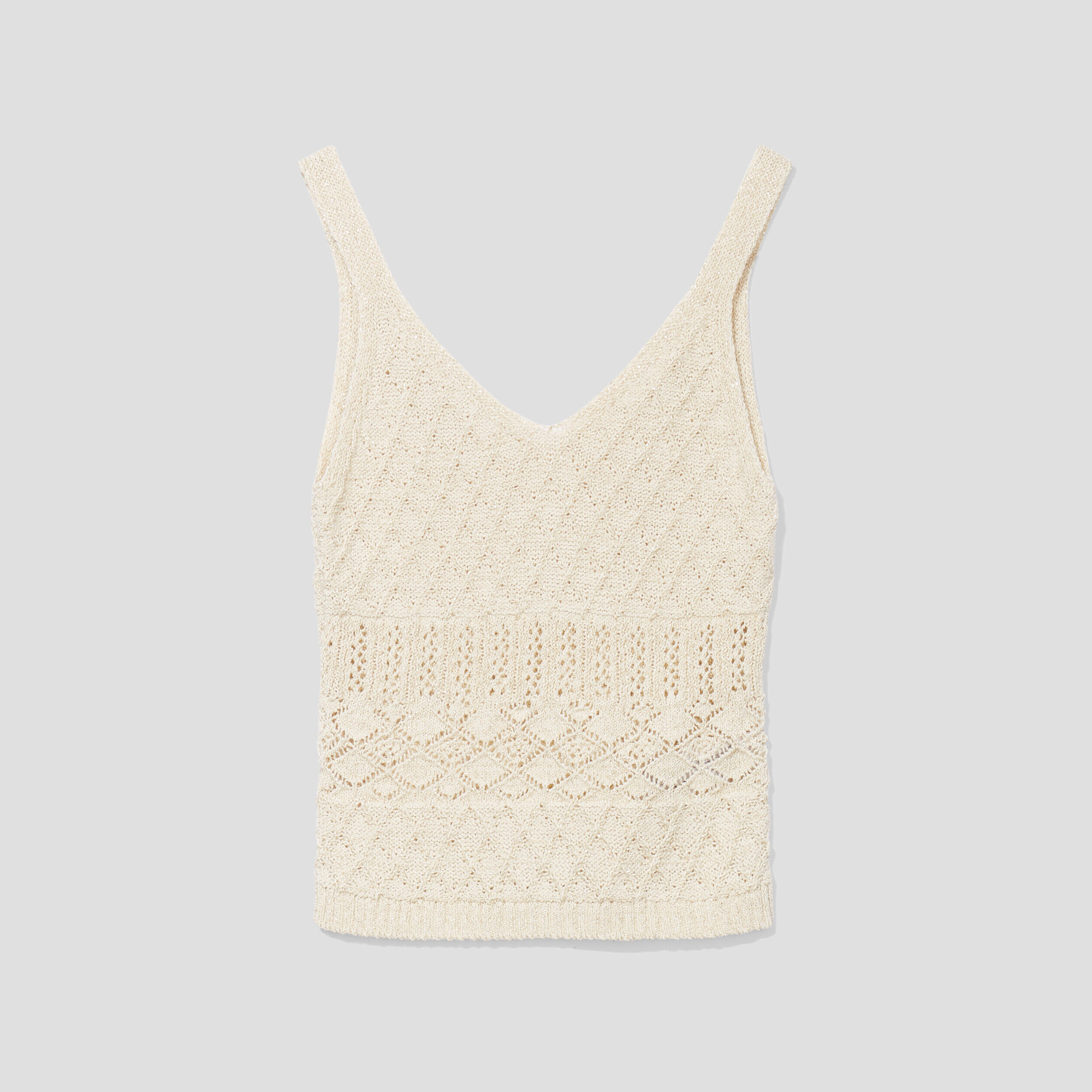 Débardeur pull ajouré ecru femme | Cache Cache