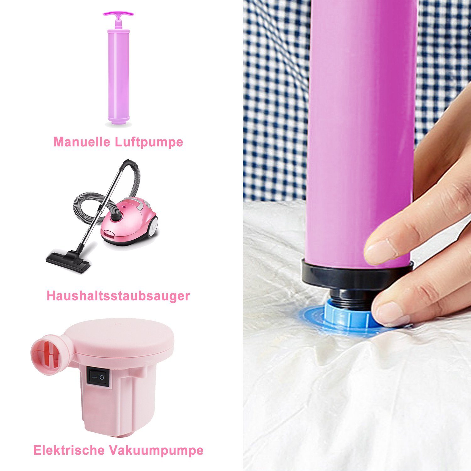 TolleTour Vakuumbehälter 5x Vakuumbeutel Vacuumbeutel Vakuumtasche Aufbewahrungsbeutel Beutel