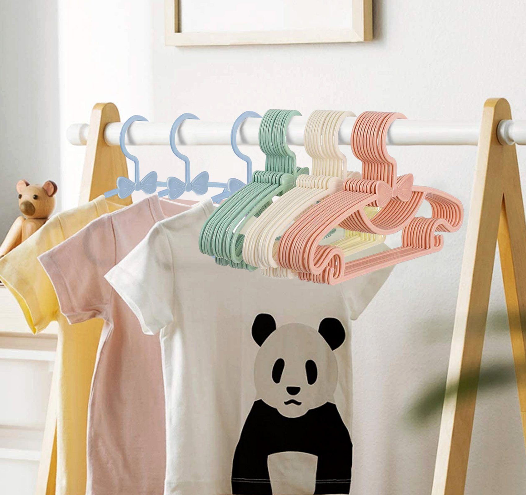 Homewit Kleiderbügel Baby Kleiderbügel, Kunststoff Kinderkleiderbügel Set, (Set, 40-tlg), Kinder-Kleiderbügel für Baby- und Kleinkind-Kleidung
