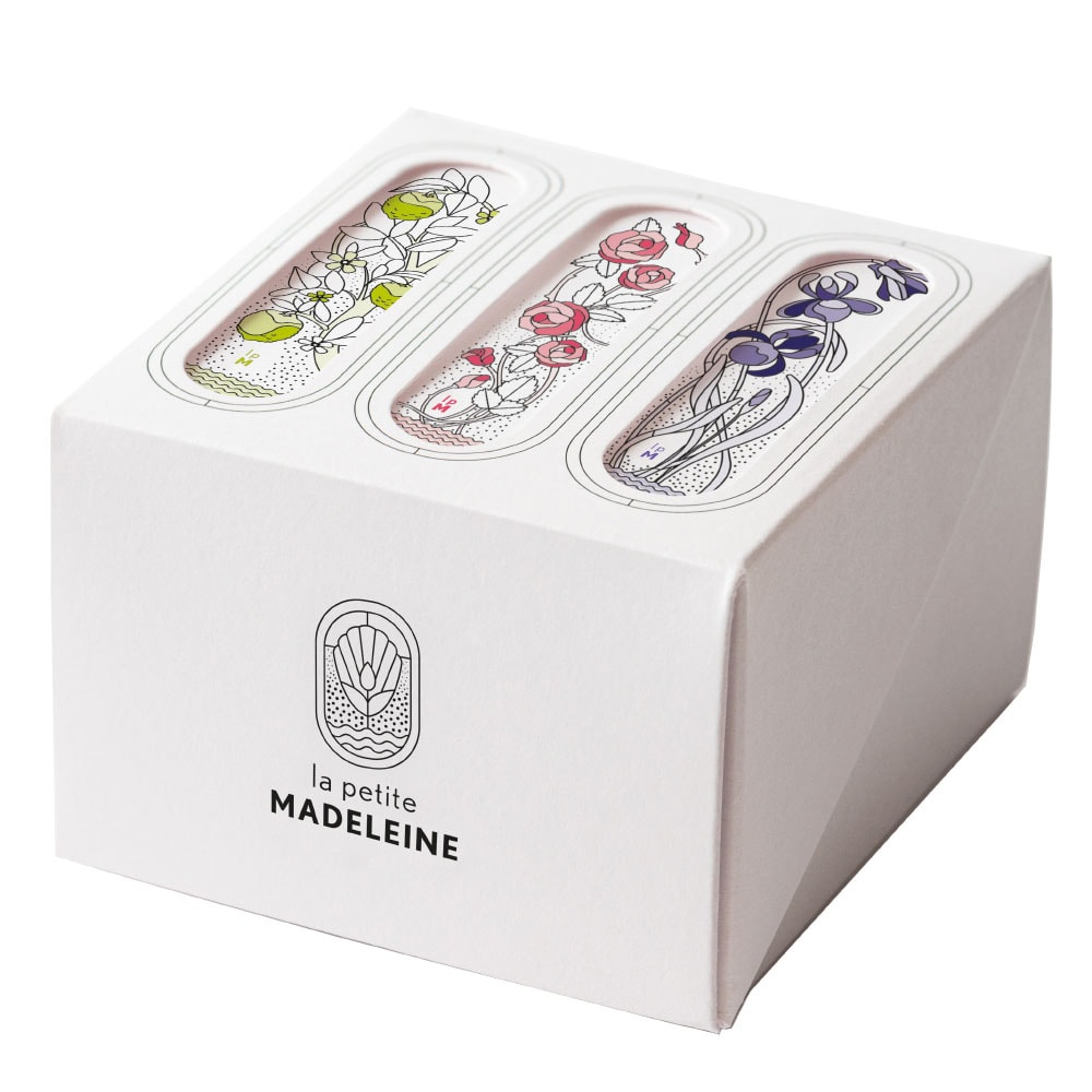 la petite madeleine Bergamote - Rose - Iris Coffret 3 savons