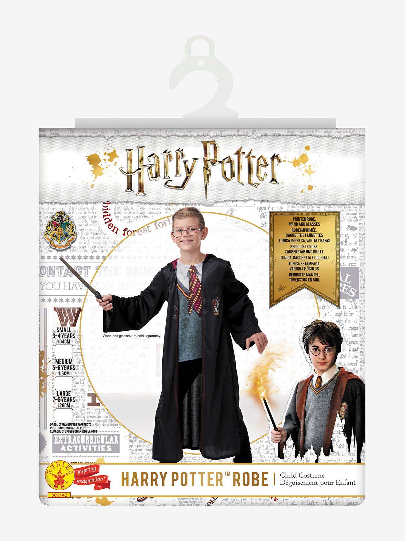 Déguisement Harry Potter avec lunettes et baguette RUBIES noir/rouge