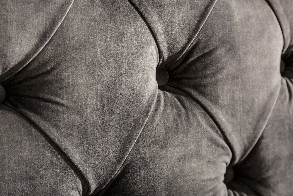 riess-ambiente Polsterbett PARIS 160x200cm grau olive (Einzelartikel, 1-tlg), Schlafzimmer · Samt · Gäste · Doppel · Queensize · Chesterfield Design