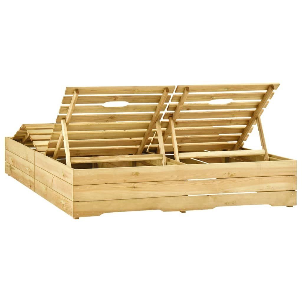 vidaXL Gartenliege Doppel-Sonnenliege Grün Imprägniertes Kiefernholz