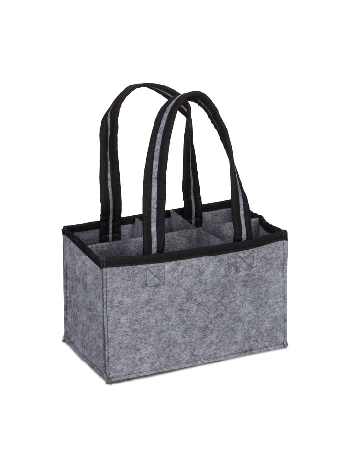 relaxdays Flaschenträger in Anthrazit - (B)24 x (H)15 x (T)15 cm günstig kaufen onesize