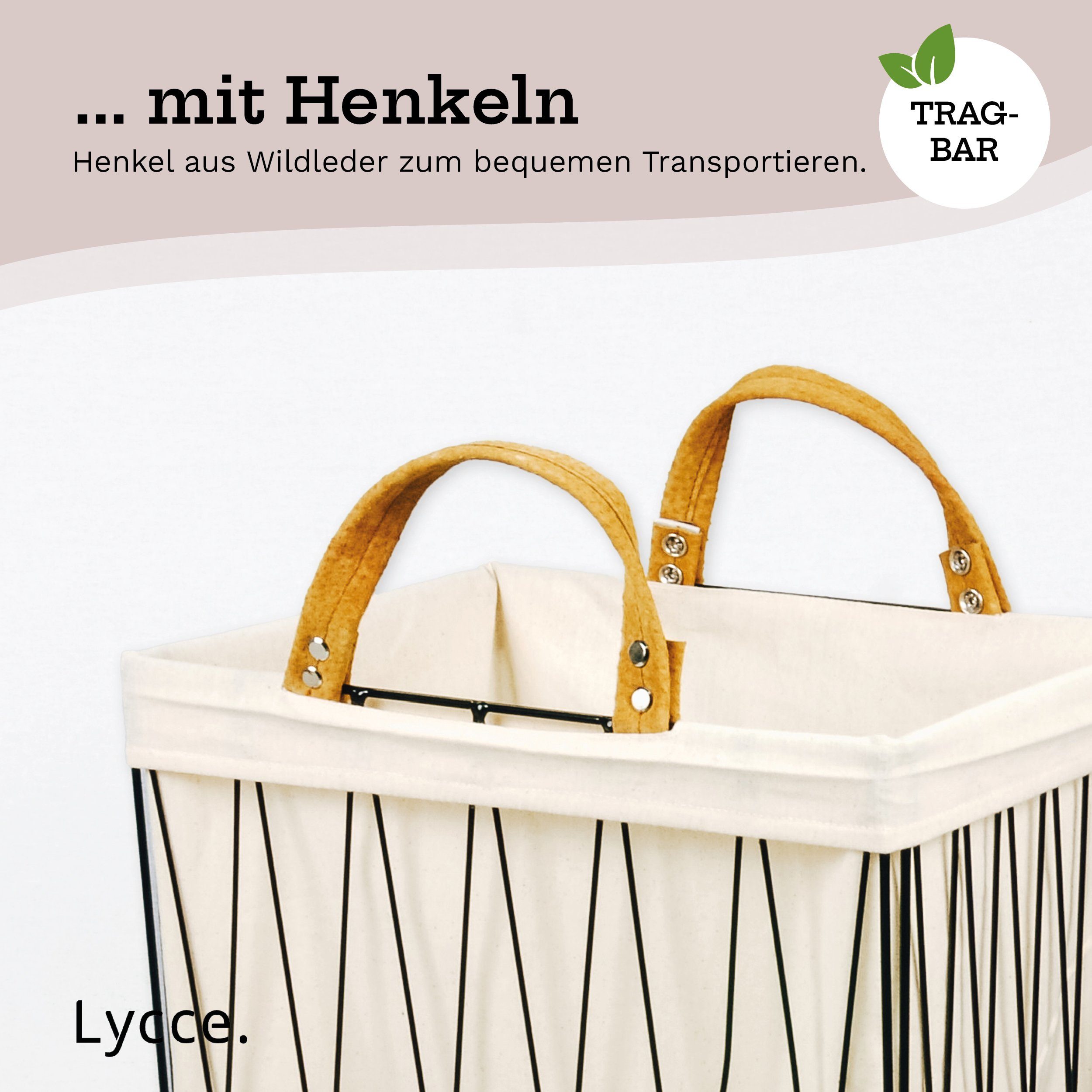 animal-design Wäschebox, 35L aus Metall geflochten, Nischenkorb zusammenklappbar schwarz