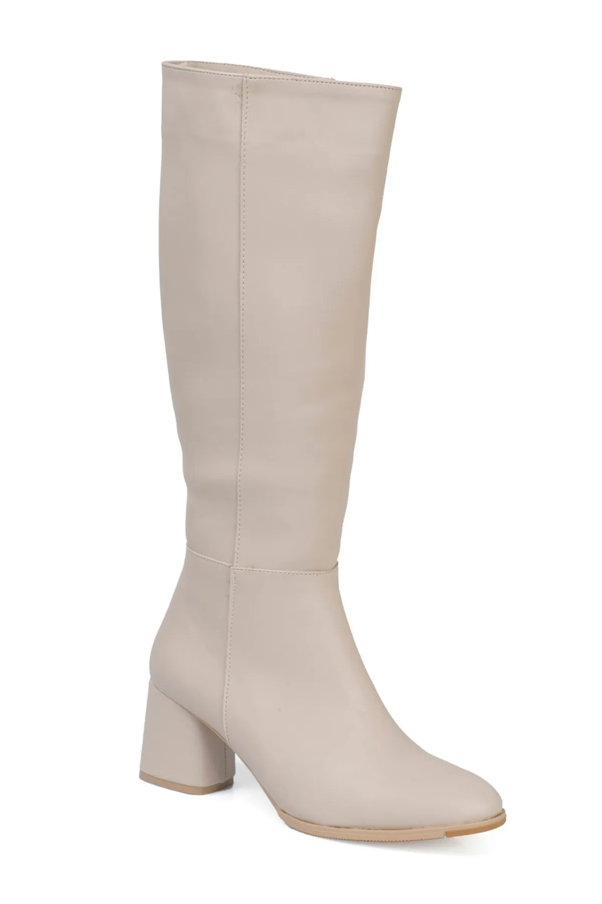 Capone Outfitters  Damenstiefel mit ovaler Spitze und seitlichem Reißverschluss und Absatz