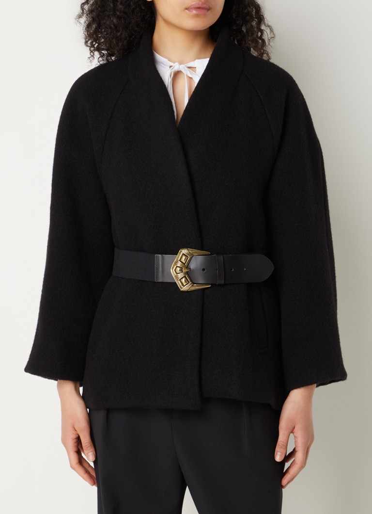 ba&sh  Hini cape van wol met gespdetail