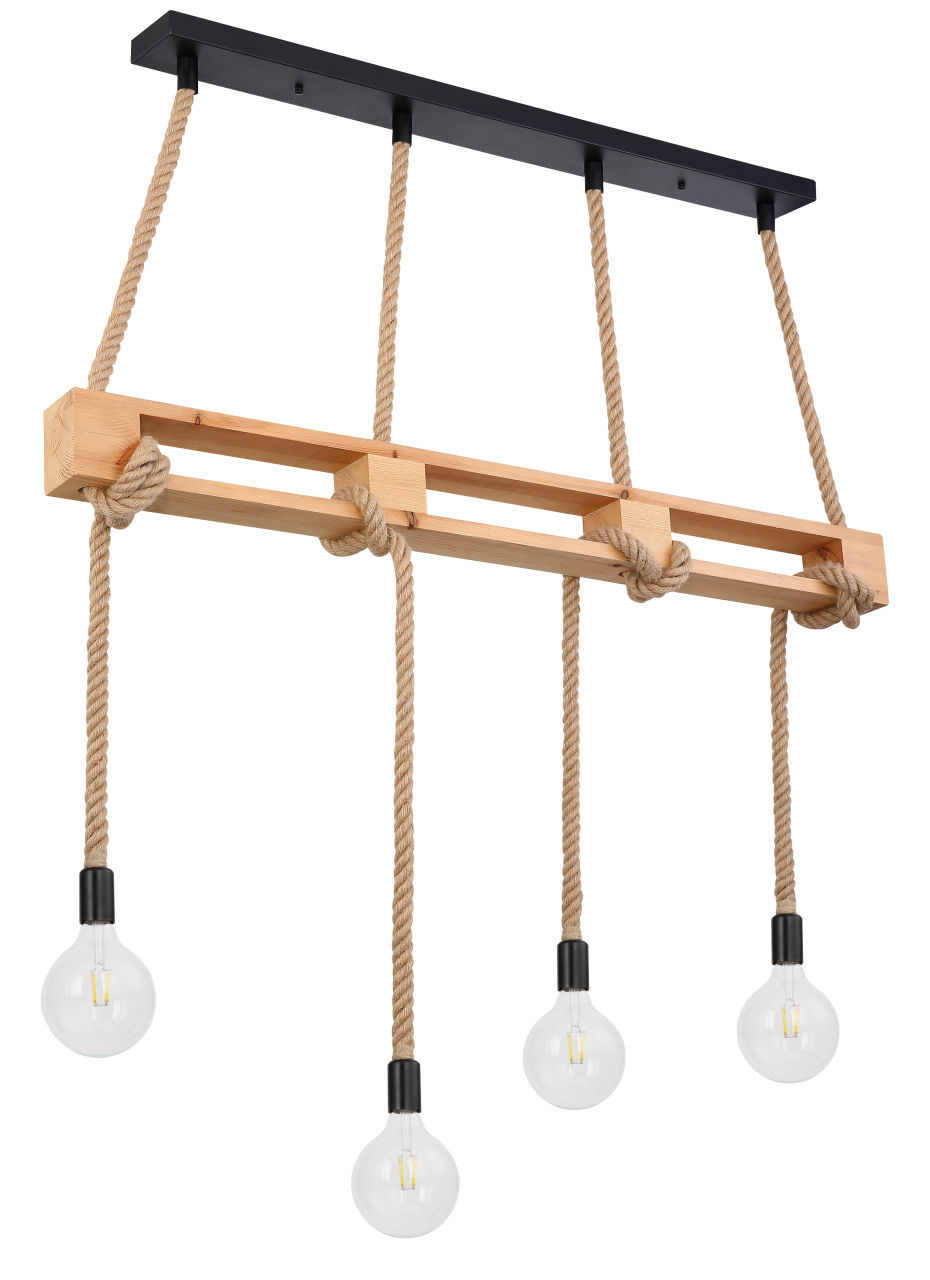 Globo Lighting - ULLEU - Hängeleuchte Metall schwarz, 4x E27