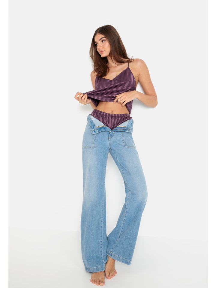 LSCN BY LASCANA Shorty in pflaume gestreift günstig kaufen
