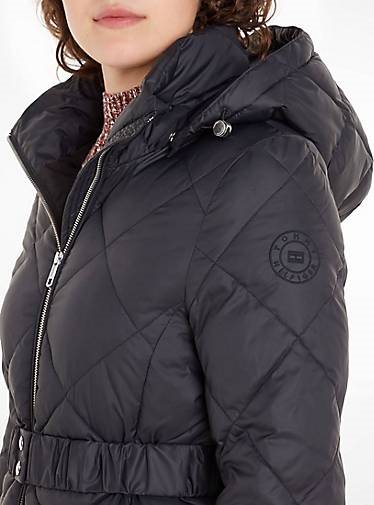 TOMMY HILFIGER Damen Steppmantel mit Kapuze ELEVATED BELTED QUILTED COAT