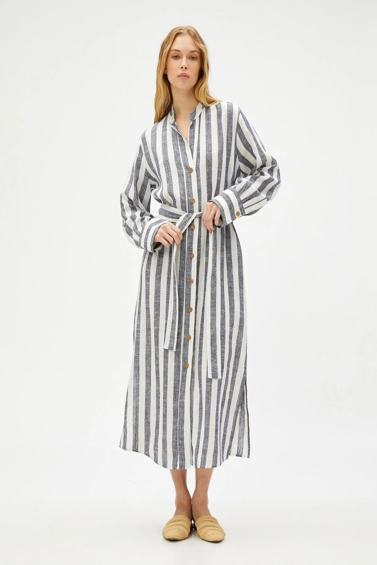 Koton  Kleid - Dunkelblau - Wickelschnitt
