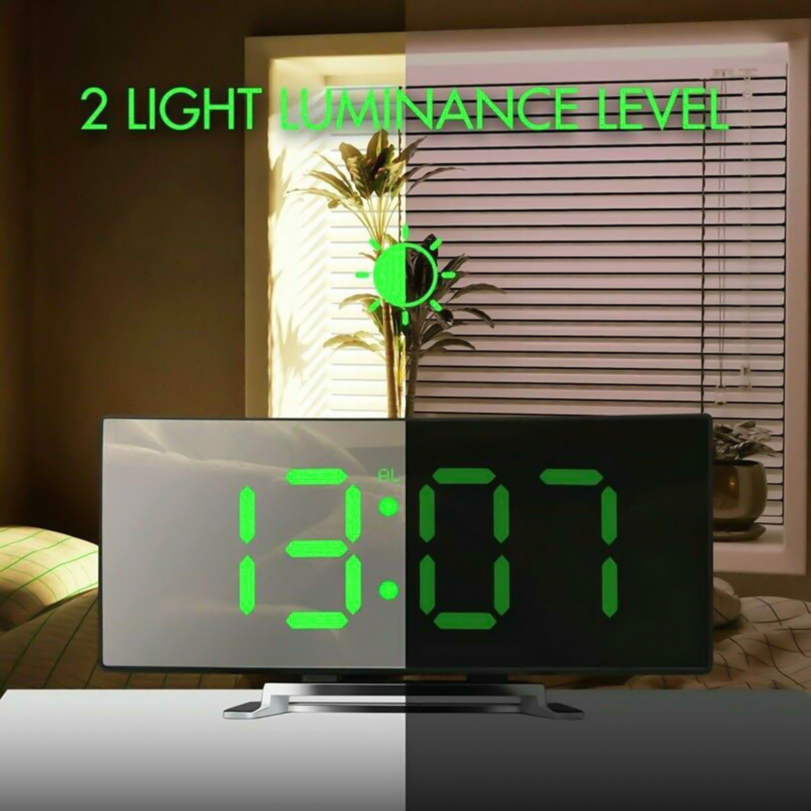 DOPWii Wecker LED-Digitaler Wecker,Snooze, LED-Display,Alarmwecker,Tischuhr