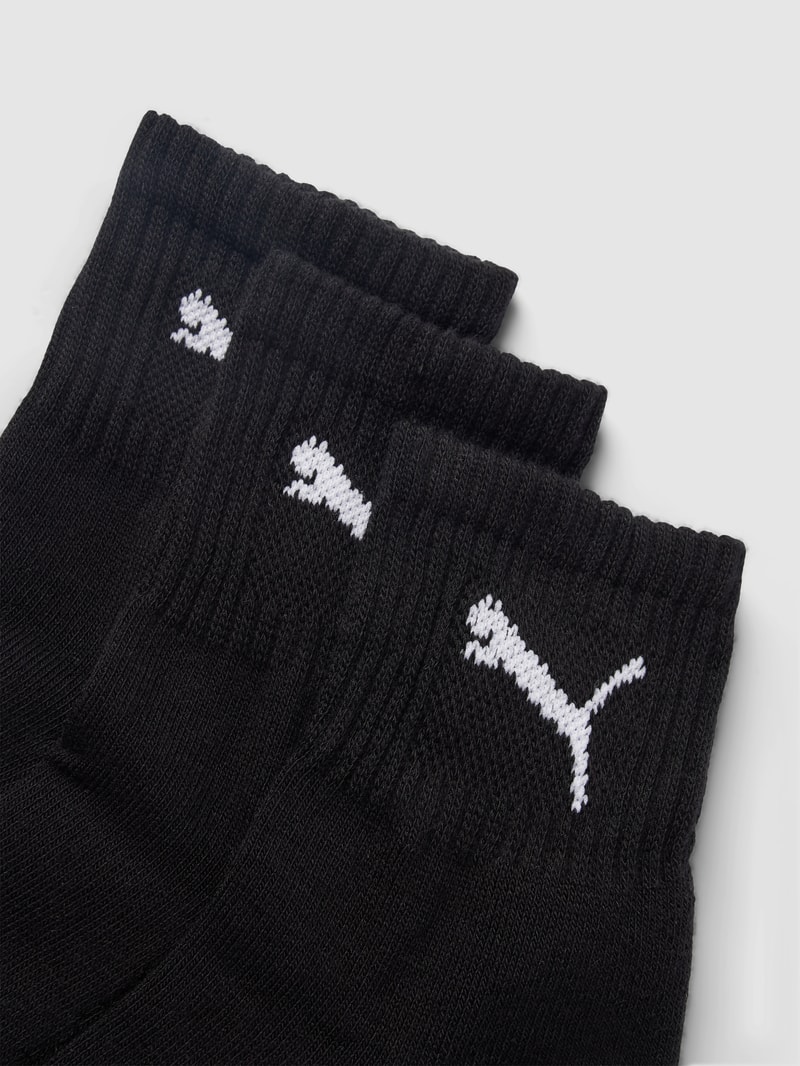 Socken mit Label-Detail im 3er-Pack Modell 'SHORT CREW' in schwarz