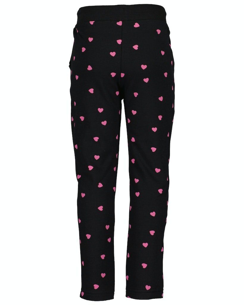 Blue Seven Jogginghose Blue Seven Mädchen Jogginghose Sweathose rosa Herz schwarz (1-tlg)