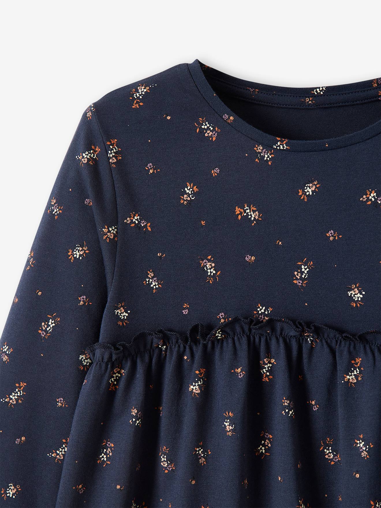 Vertbaudet Mädchen Blusenshirt mit Print Oeko-Tex - dunkelbraun