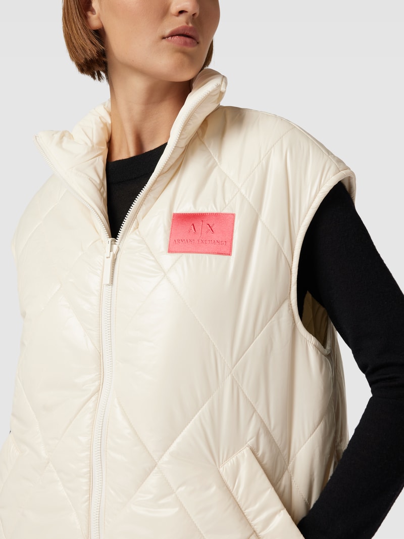 Steppweste in Überlänge in offwhite