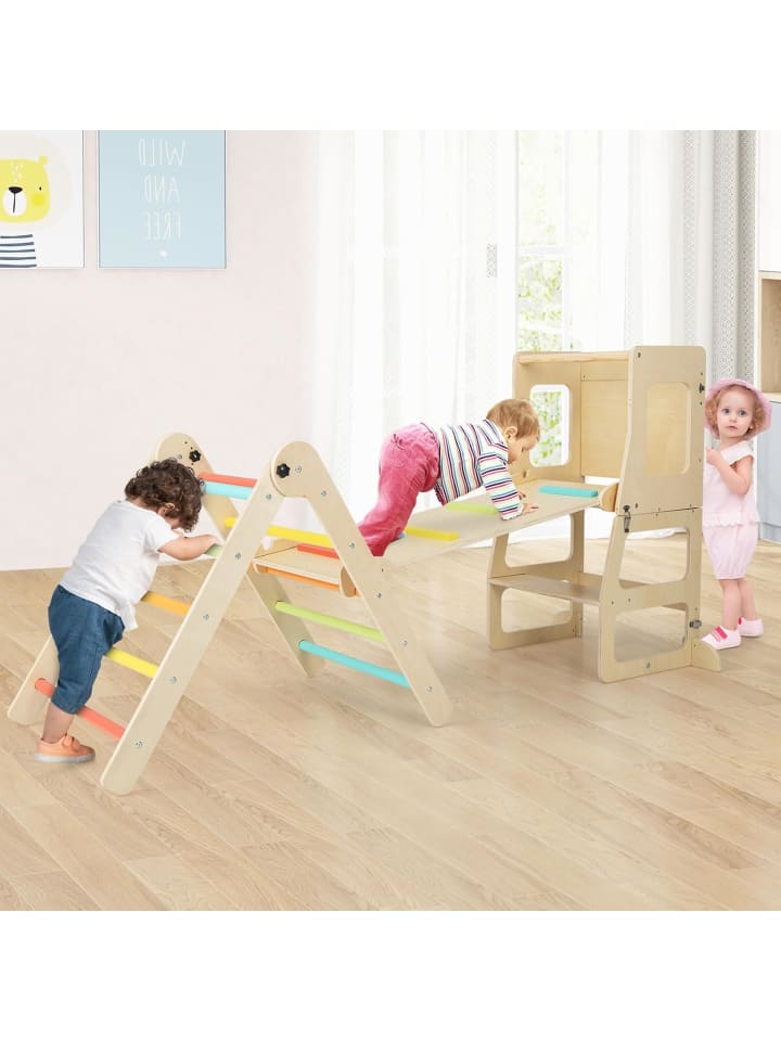COSTWAY 7 in 1 Kletterdreieck mit Rutsche in Bunt günstig kaufen onesize